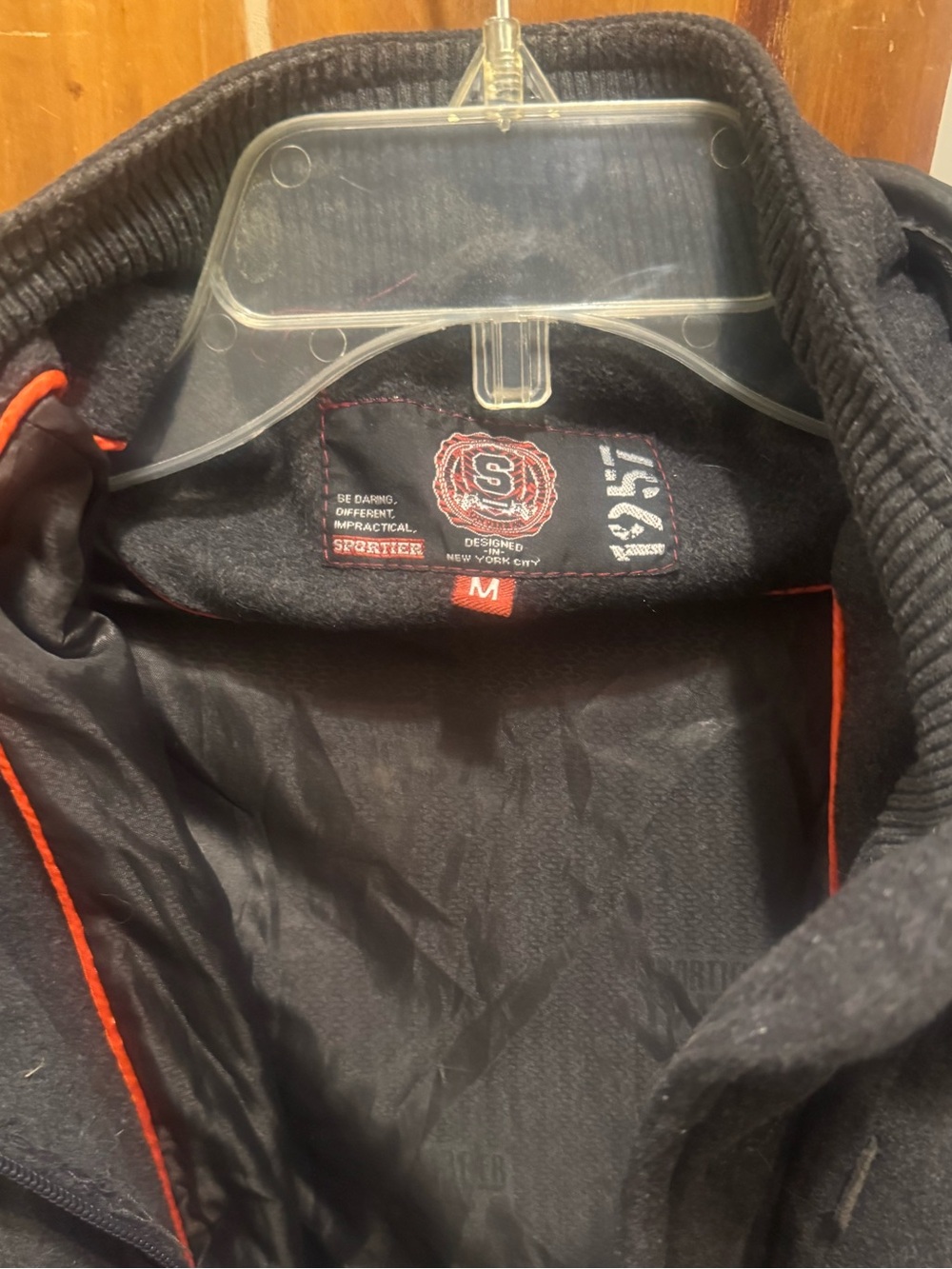 Men’s ' Black Jacket with Orange Trim - Size M